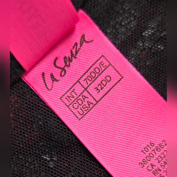 La Senza Black Red Lace Front Close Bra 32DD Underwire - Picture 12 of 12